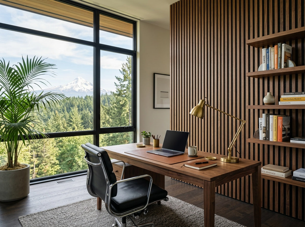 Pacific Heights XL Walnut Acoustic Wall Panel — 106 × 43 in (270 × 110 cm)