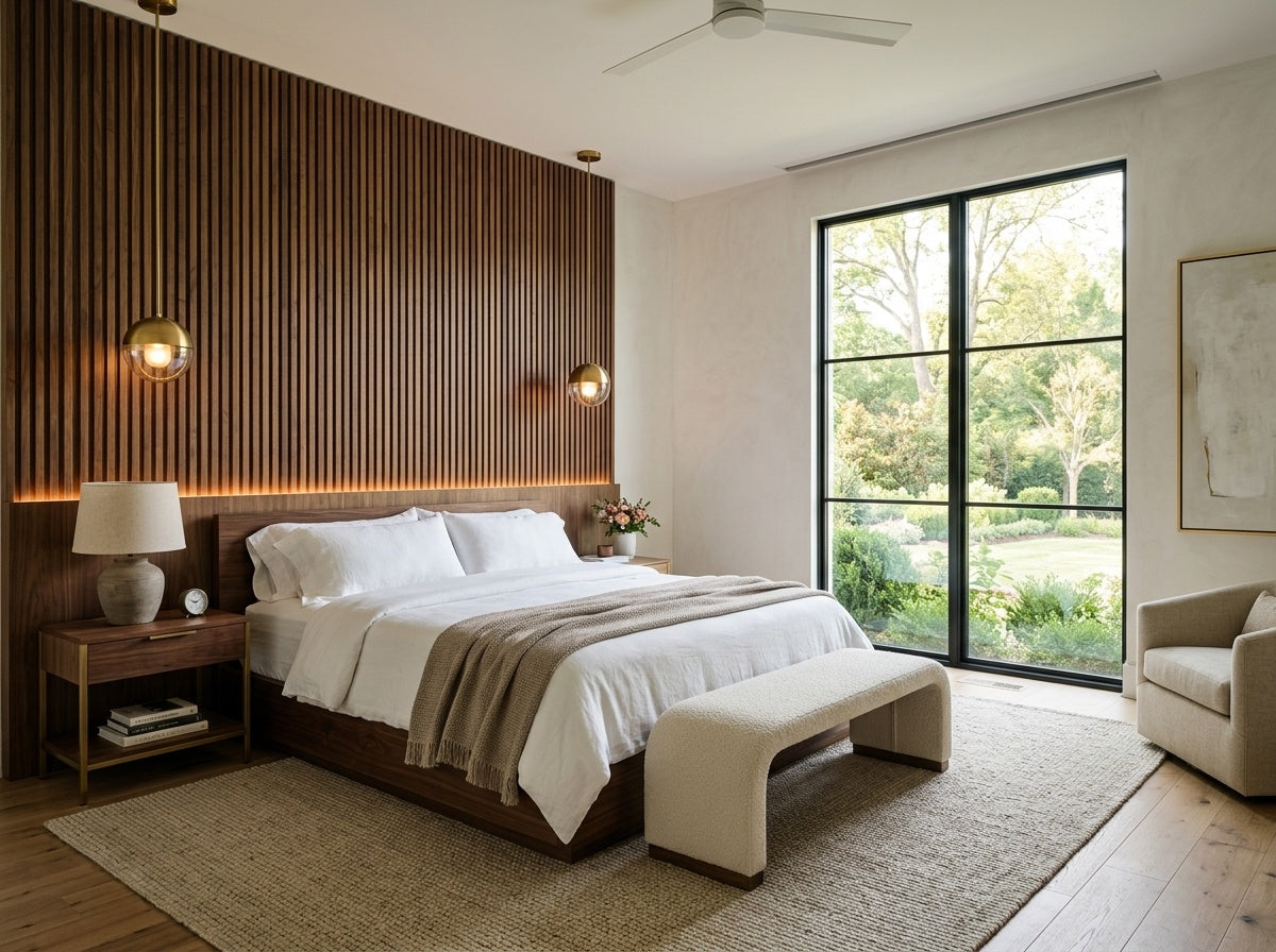 Pacific Heights XL Walnut Acoustic Wall Panel — 106 × 43 in (270 × 110 cm)